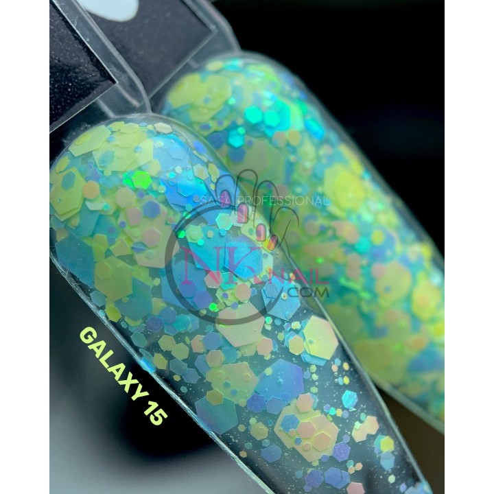 Гель Saga Galaxy glitter №15
